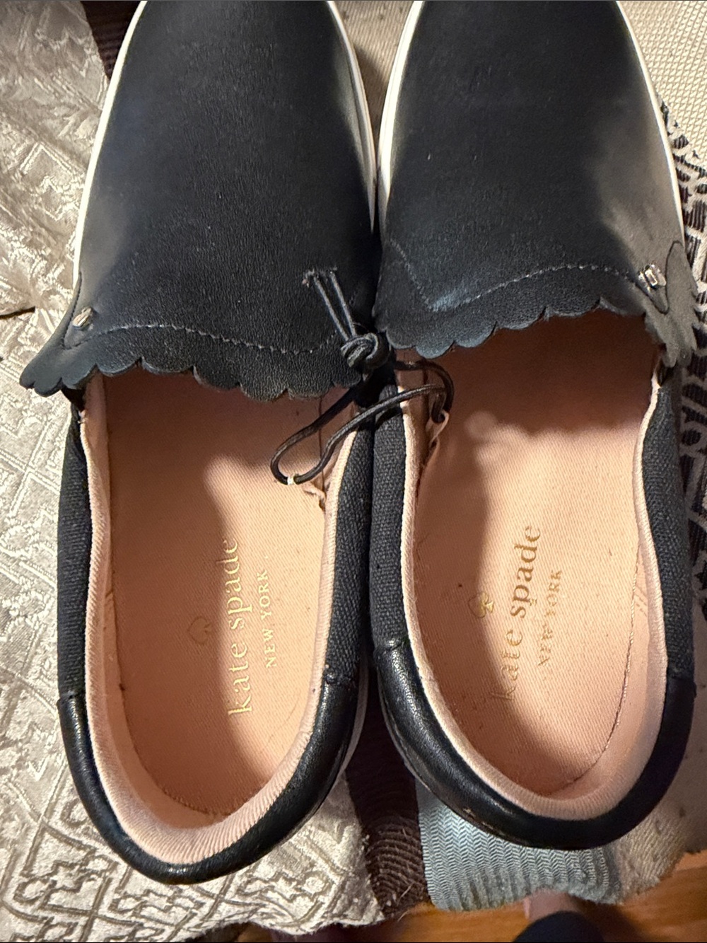 Kate Spade Black Scalloped Slip-On Sneakers - Picture 4 of 6